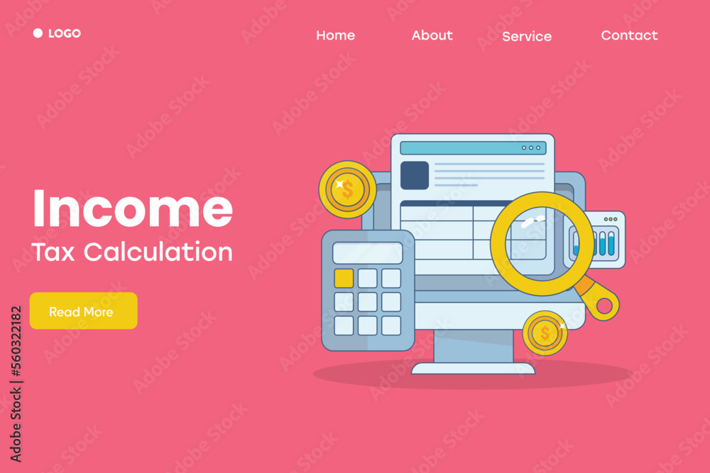 Flat design filled outline illustration concept of online income tax return, corporate tax payment financial document audit report on pc screen. Flat design filled outline illustration concept of online income tax return, corporate tax payment financial document audit report on pc screen.