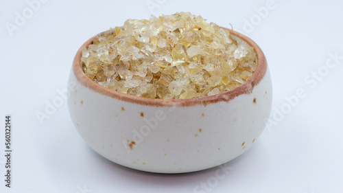 Close up isolated shots of Goondh is an Ayurvedic herb known for its restorative properties for increasing stamina and overall health. Gaund. Goondh. Edible gum also used as a cooking ingredient photo