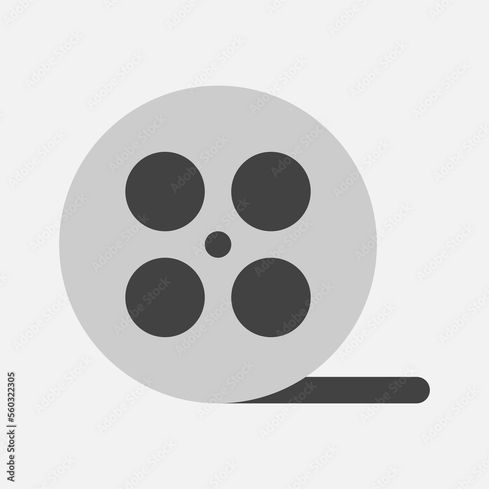 Movie reel icon in flat style about multimedia, use for website mobile app presentation Movie reel icon in flat style about multimedia, use for website mobile app presentation