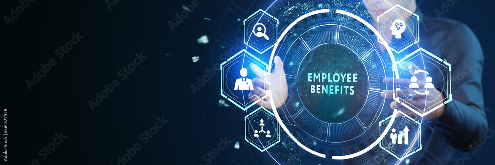 Business, Technology, Internet and network concept. Shows the inscription: EMPLOYEE BENEFITS. Business, Technology, Internet and network concept. Shows the inscription: EMPLOYEE BENEFITS.