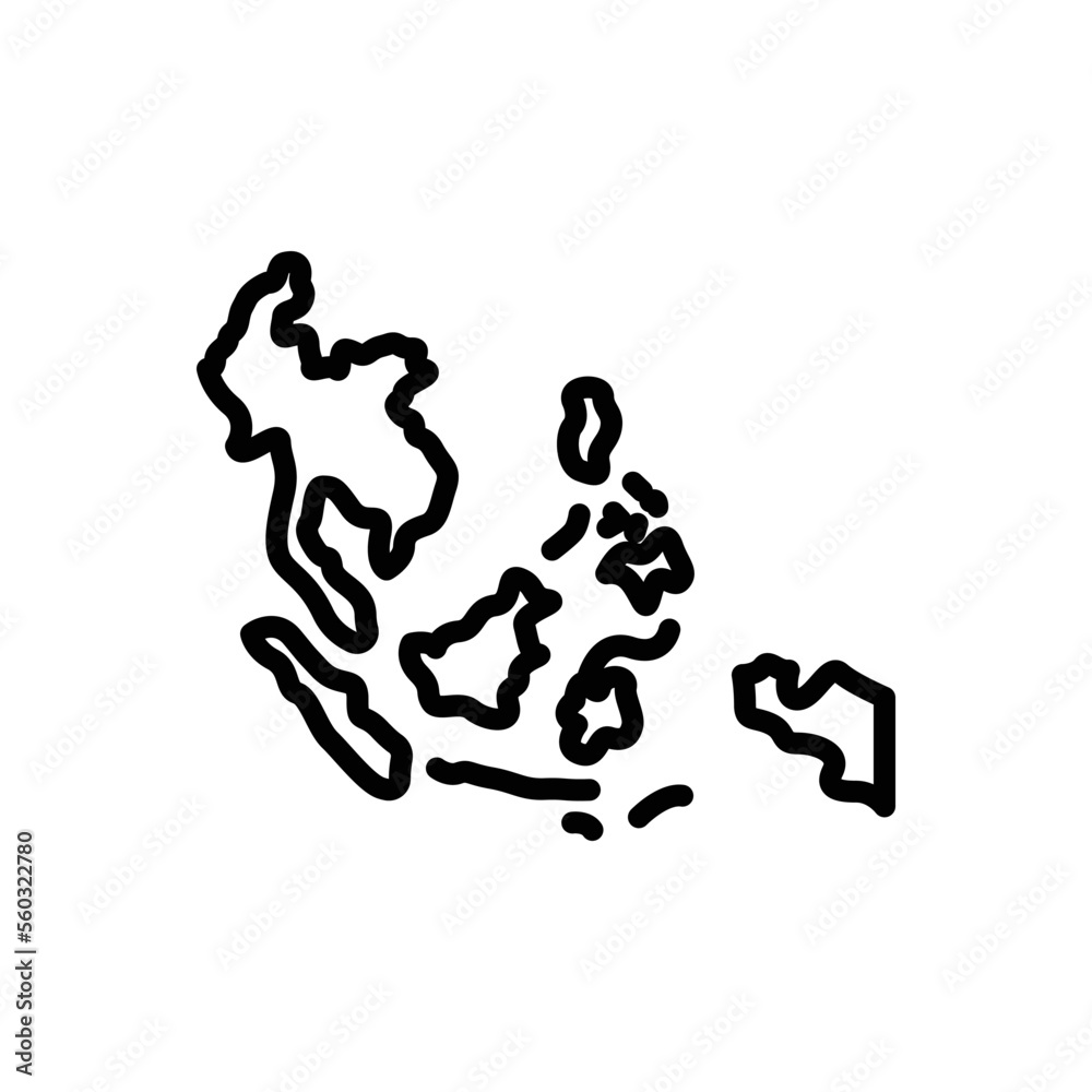 Black line icon for southeast Black line icon for southeast