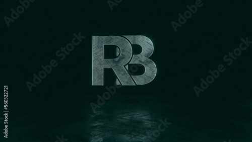RB letter logo animaiton video, R and B alphabet interlocked 3d monogram video, R and B moviing alphabet video photo