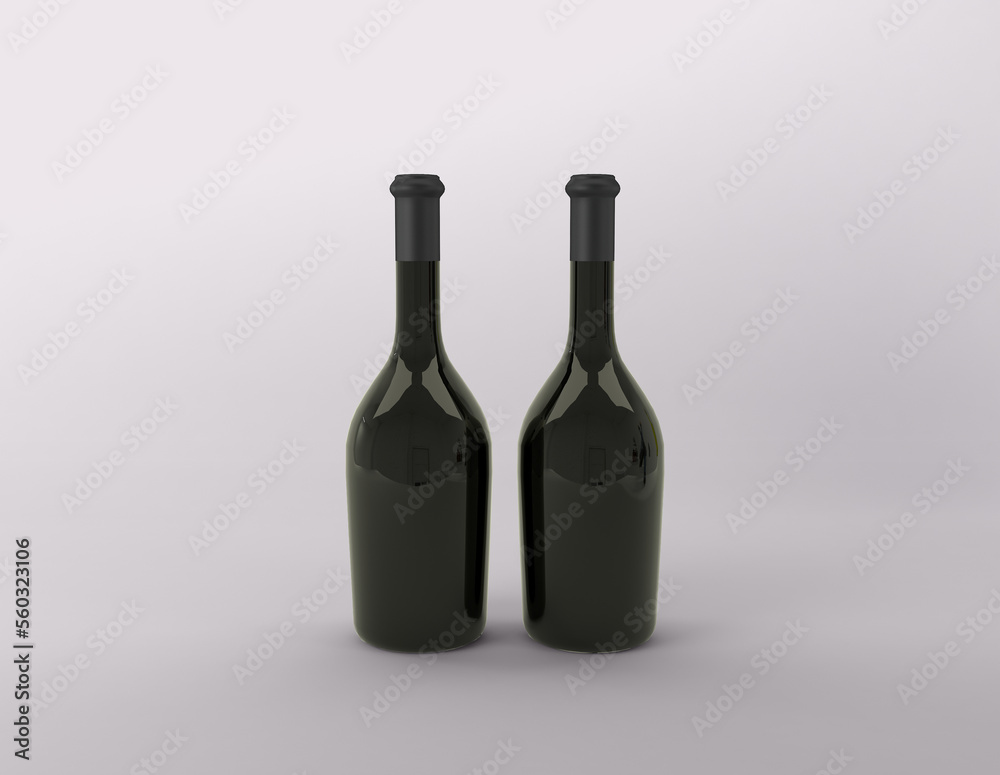 3D Rendered Bottles Mockup Template 3D Rendered Bottles Mockup Template