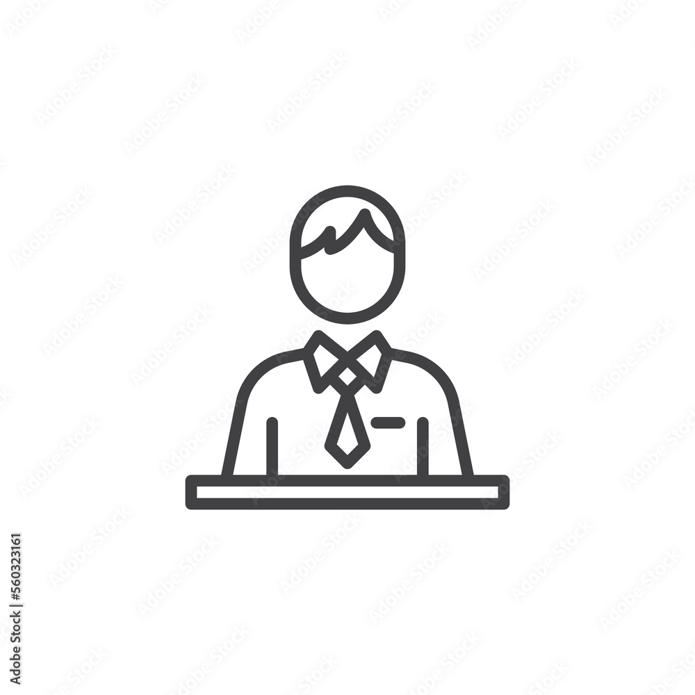 Receptionist line icon Receptionist line icon