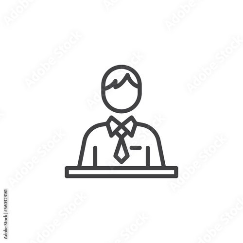 Receptionist line icon