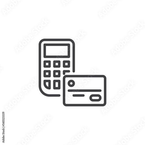 Card payment service line icon