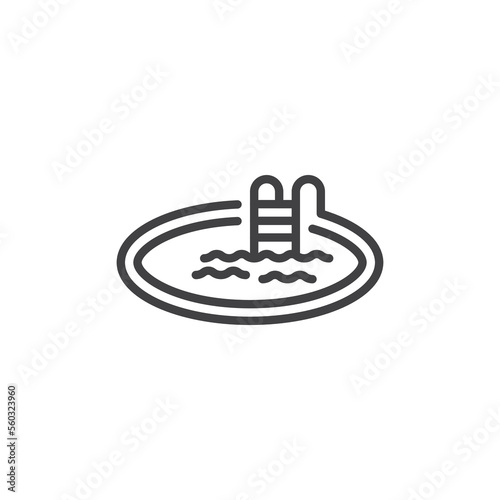 Swimming pool line icon