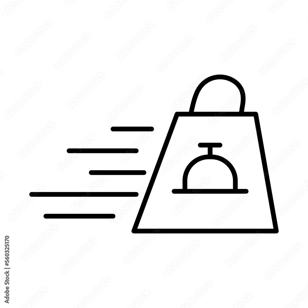 Food delivery delivery service icons with black outline style. Shipping logistics symbol sign. Simple vector illustration. Related to package, fee, fast courier Food delivery delivery service icons with black outline style. Shipping logistics symbol sign. Simple vector illustration. Related to package, fee, fast courier
