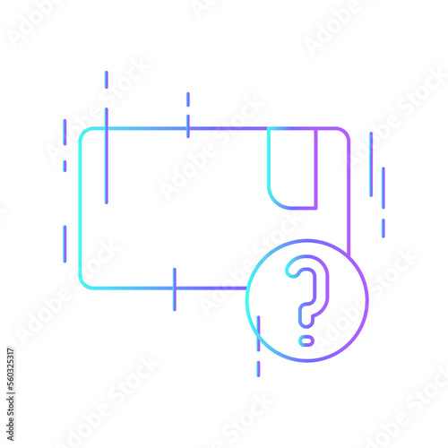 Lost package delivery service icons with purple blue outline style. Shipping logistics symbol sign. Simple vector illustration. Related to package, fee, fast courier