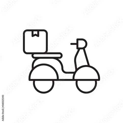 Vespa motorbike delivery service icons with black filled outline style. Shipping logistics symbol sign. Simple vector illustration. Related to package, fee, fast courier