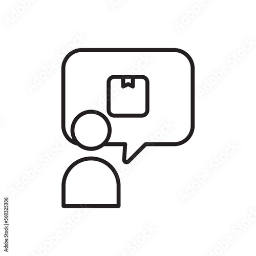 Delivery chat delivery service icons with black filled outline style. Shipping logistics symbol sign. Simple vector illustration. Related to package, fee, fast courier