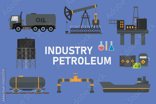Oil petroleum industry 2d vector illustration concept for banner, website, illustration, landing page, flyer, etc