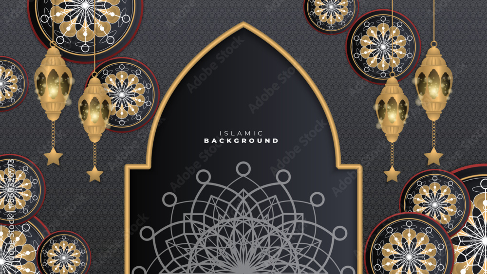 Abstract black and gold ramadan ramadhan background banner Abstract black and gold ramadan ramadhan background banner