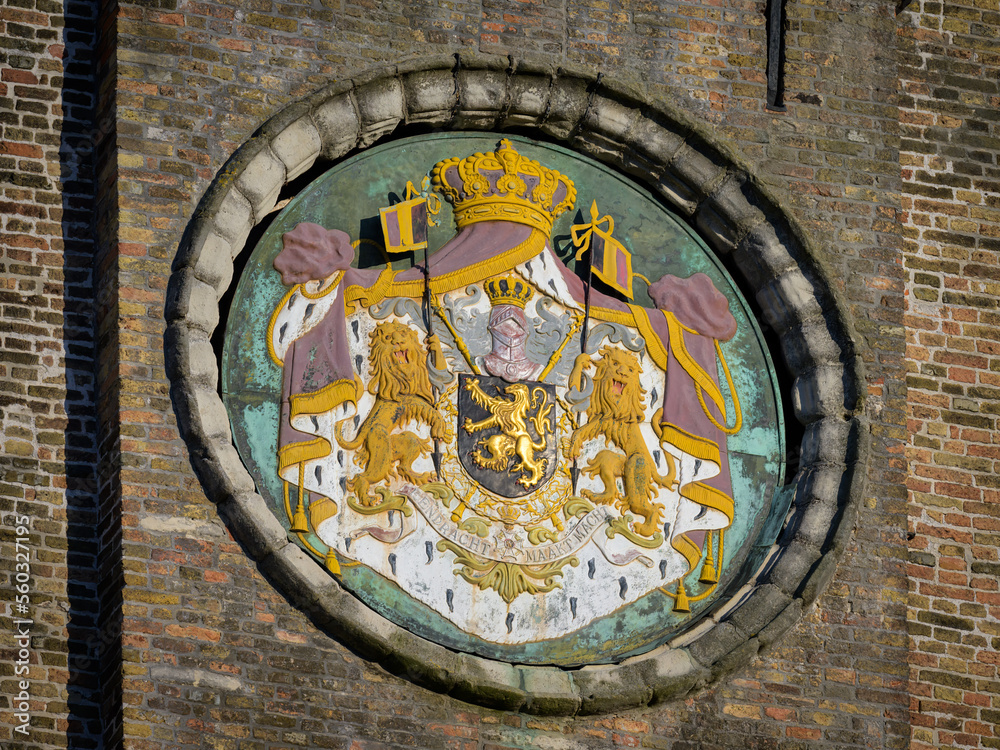 Coat of arms on a church in belgium