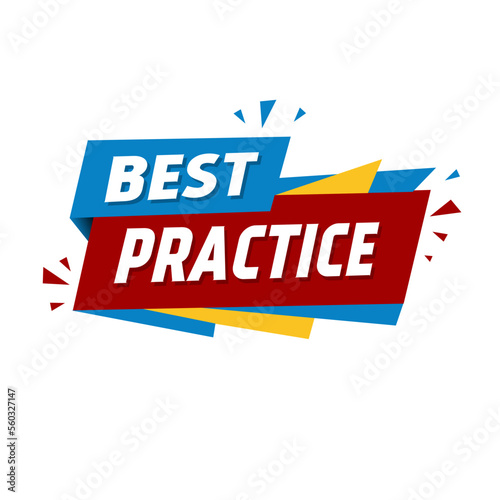 Best practice banner on white background. Flat vector design.