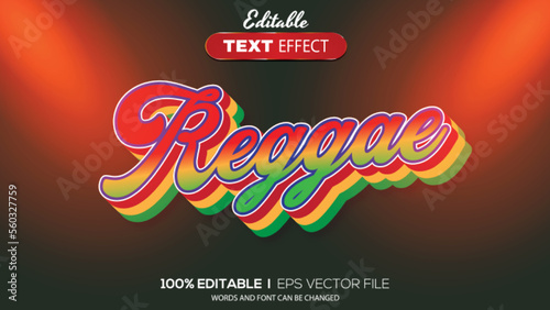 3D editable text effect reggae theme