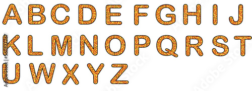 pizza vector alphabet set