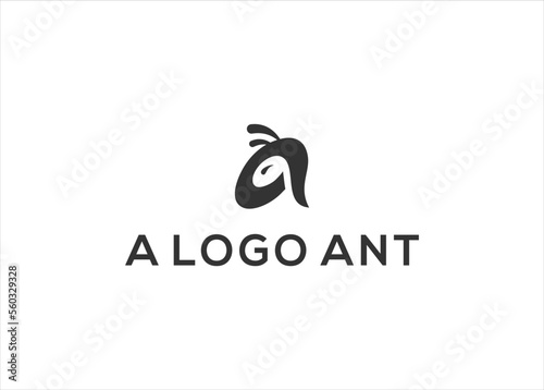 Modern Letter A Monogram Ants Head Logo Design Vector