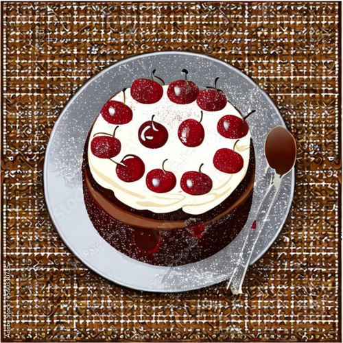 Kirschtorte mit Kaffee