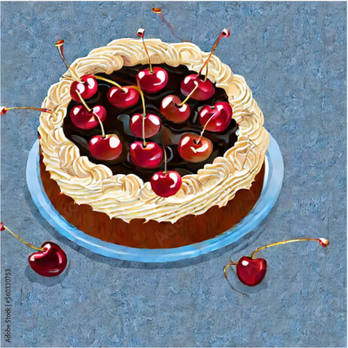 Kirschtorte mit Kaffee
