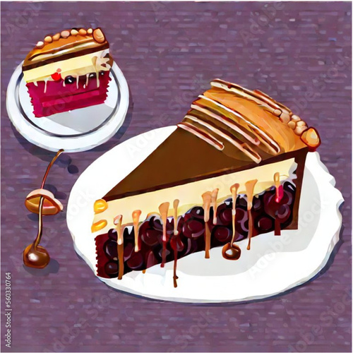 Kirschtorte mit Kaffee