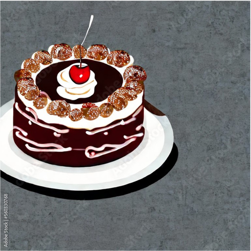 Kirschtorte mit Kaffee