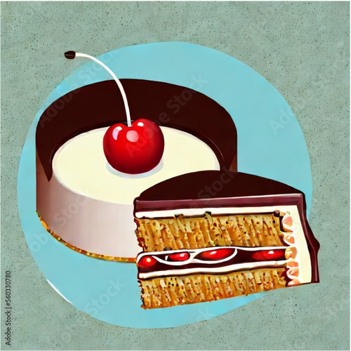 Kirschtorte mit Kaffee
