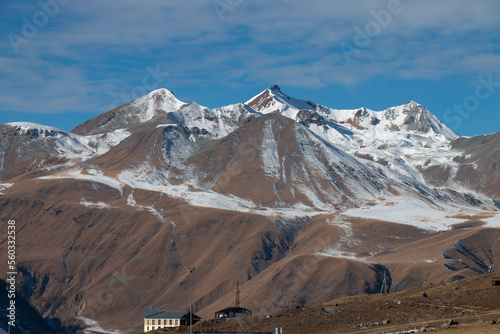 mountain peak with snow