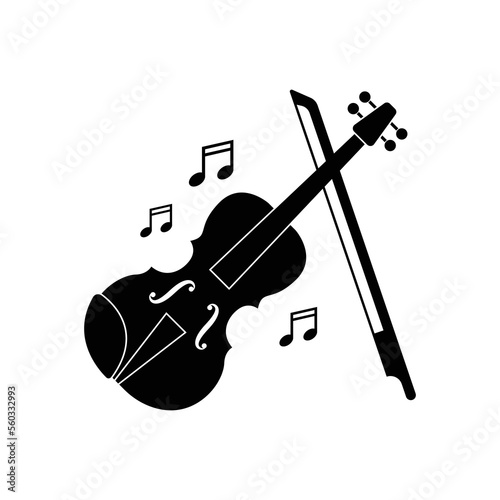 Violin musical instrument icon design. isolated on white background