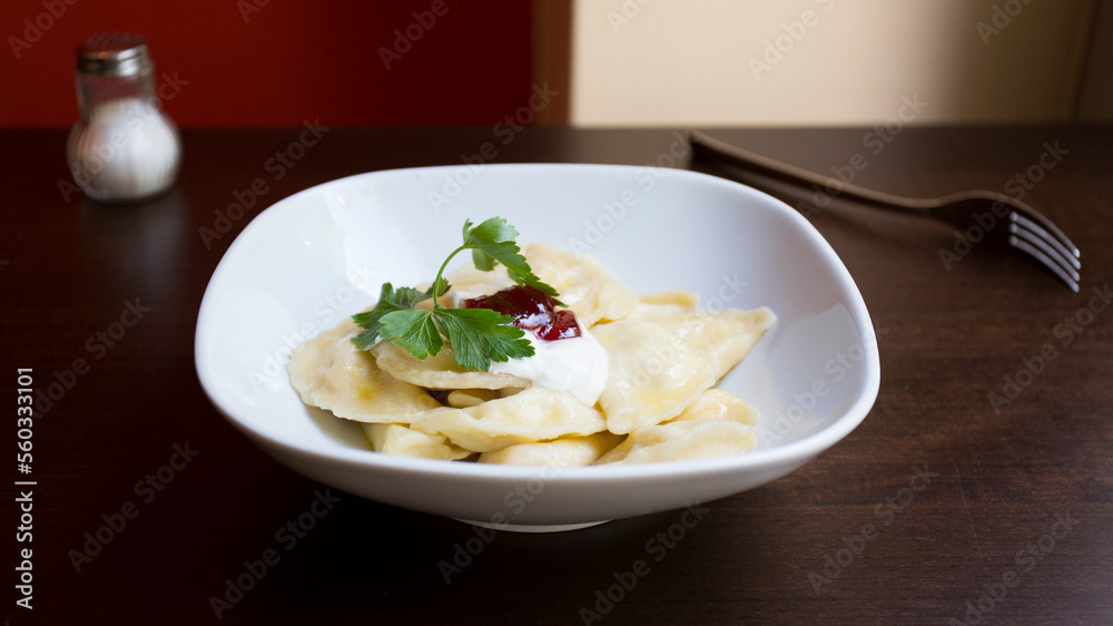 Pelmeni is a traditional Eastern European dish. Pelmeni is a traditional Eastern European dish.