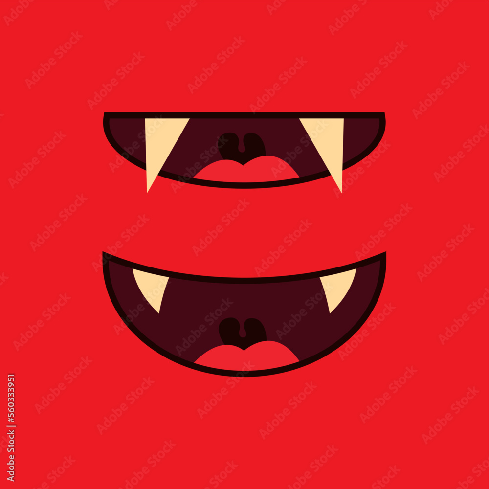 monster or vampire mouth cartoon vector template monster or vampire mouth cartoon vector template