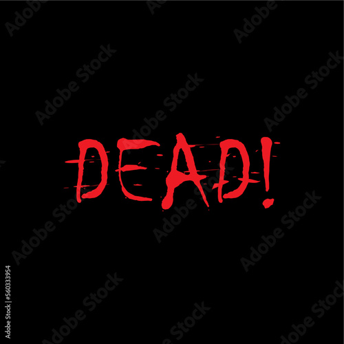 Dead letters vector template. dead word template