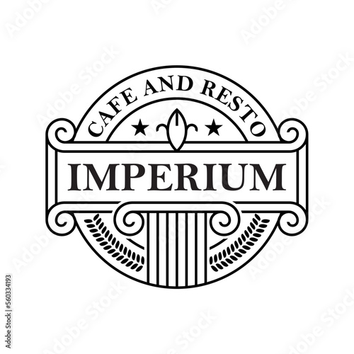 imperium cafe and resto shop logo concept