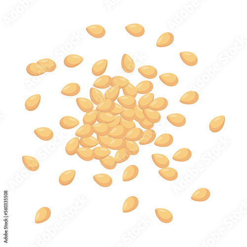 Vector illustration of roasted sesame seeds.