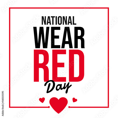 National wear red day isolated on white background. February 2