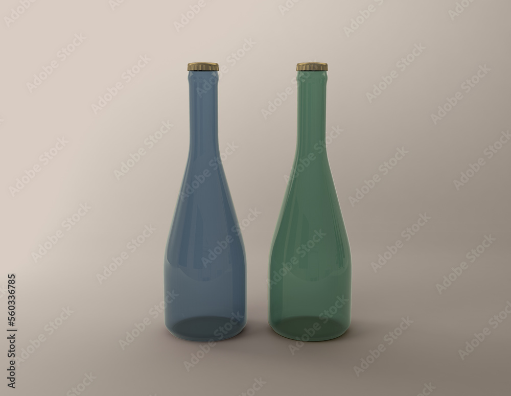 3D Rendered Bottles Mockup Template 3D Rendered Bottles Mockup Template