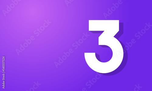 3 Number New White Purple Modern Company Logo