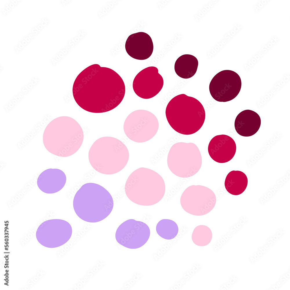 Brush polka dot set. Color hand-drawn abstract stain isolated on white background. Bright cozy ornament. Various points, drop, spots collection. Design element. Vector minimalistic illustration Brush polka dot set. Color hand-drawn abstract stain isolated on white background. Bright cozy ornament. Various points, drop, spots collection. Design element. Vector minimalistic illustration