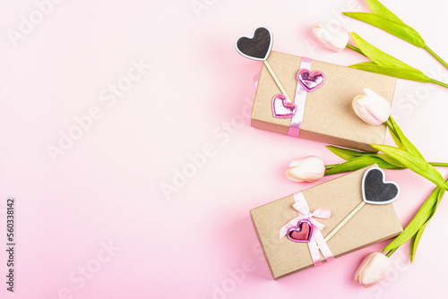 Zero waste gift concept. Handcrafted eco style, Valentine's, Mother's Day or Wedding decoration