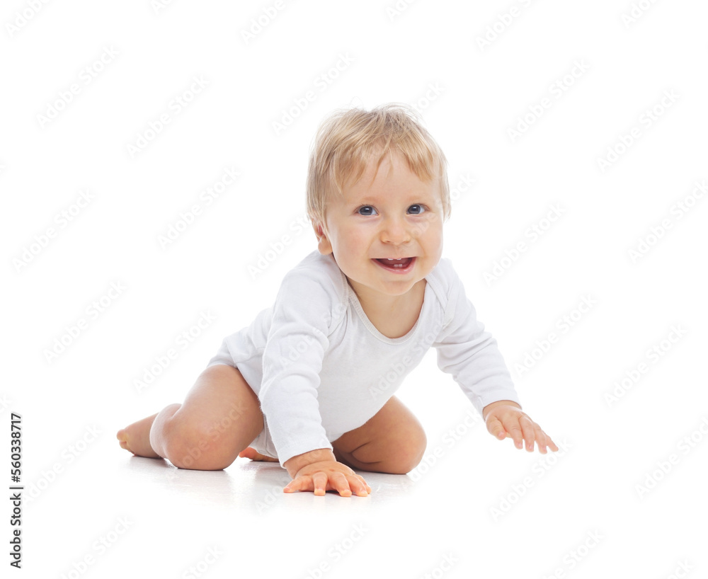Little, happy and smiling cute baby in the studio. Portrait of a one year old baby. The concept of happiness. Little, happy and smiling cute baby in the studio. Portrait of a one year old baby. The concept of happiness.