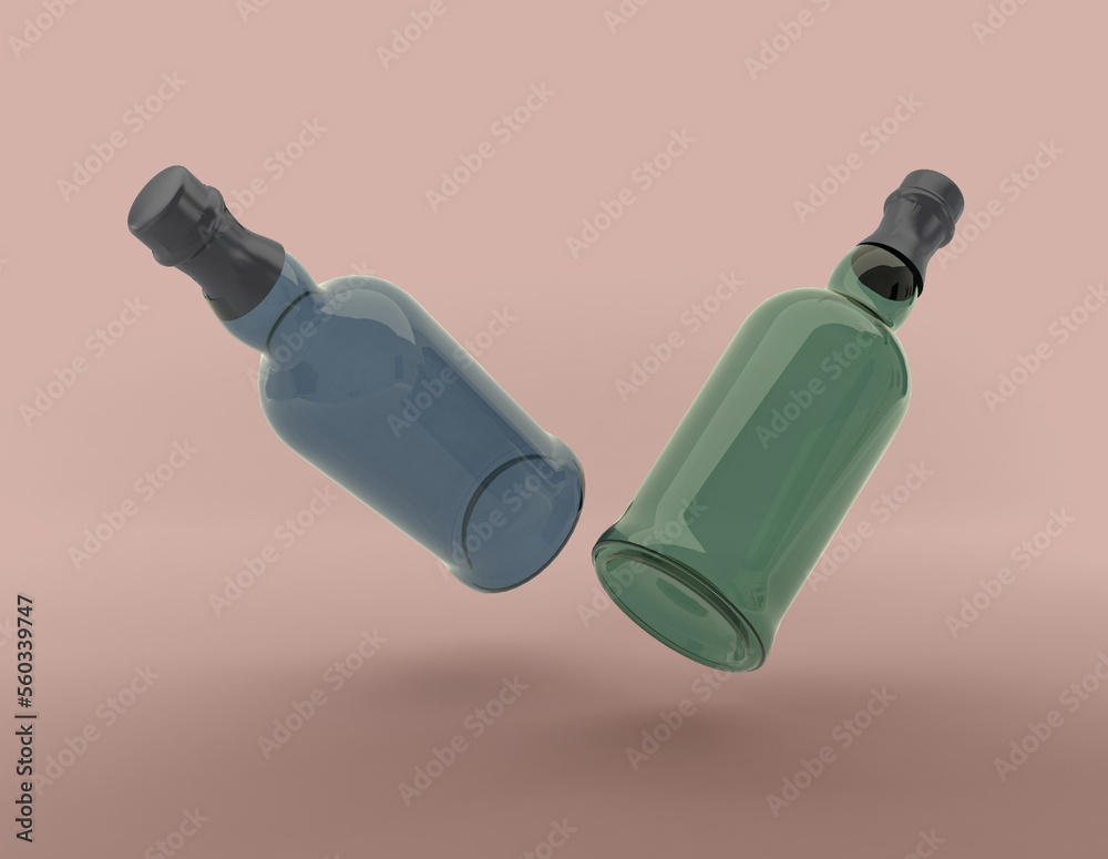 3D Rendered Bottles Mockup Template 3D Rendered Bottles Mockup Template