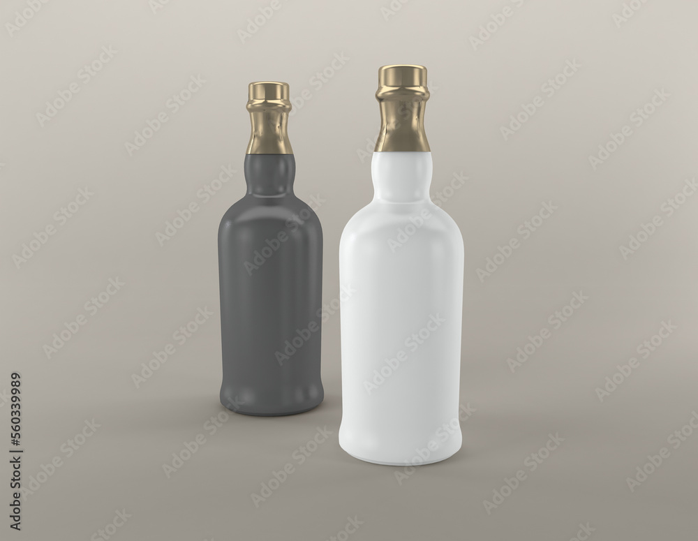 3D Rendered Bottles Mockup Template 3D Rendered Bottles Mockup Template