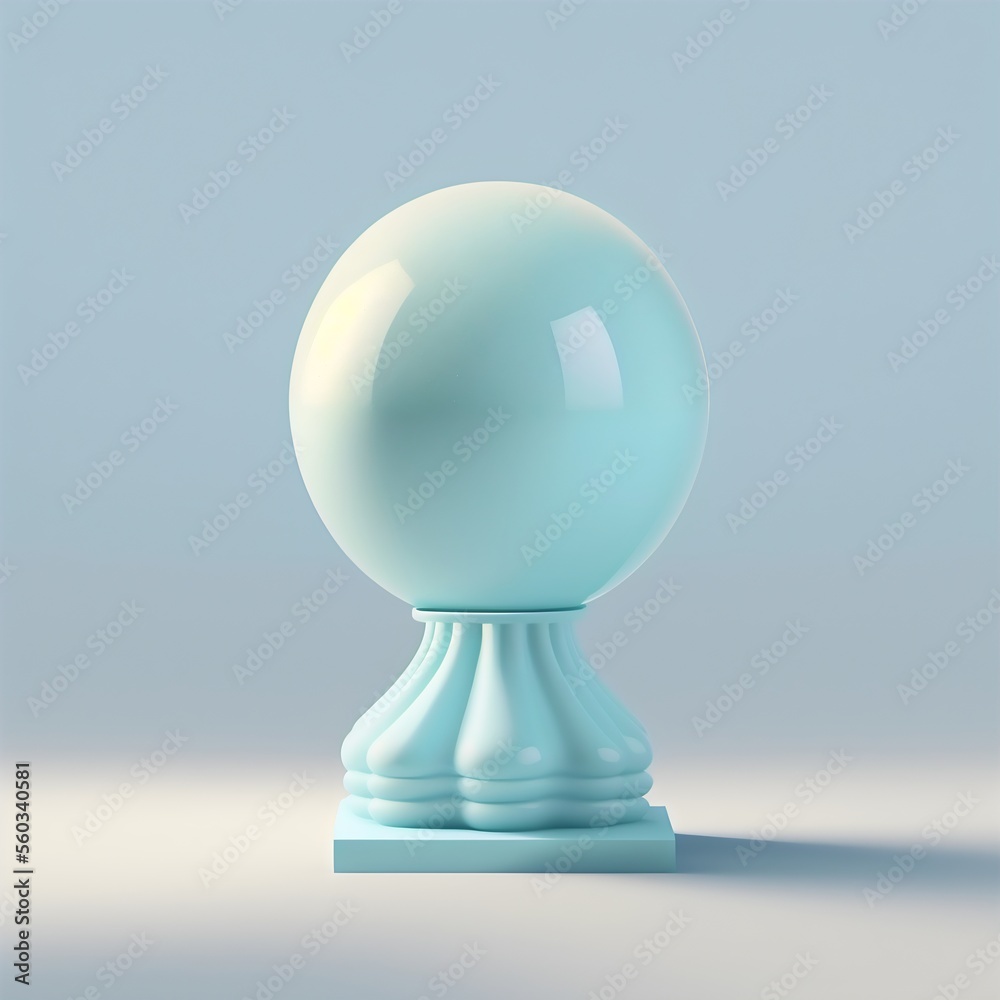 Soft pop abstract sculpture light blue created with AI Soft pop abstract sculpture light blue created with AI