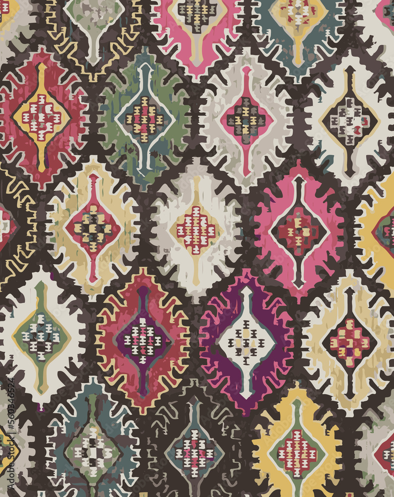 Ikat Seamless Background Pattern digital printing textile illustration Ikat Seamless Background Pattern digital printing textile illustration
