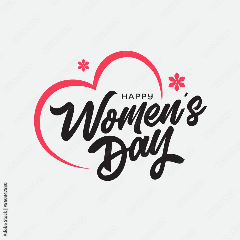 Happy Women's Day Vector Text Typography Design Template
