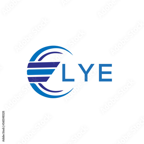 LYE letter logo. LYE blue image on white background. LYE vector logo design for entrepreneur and business. LYE best icon.	
