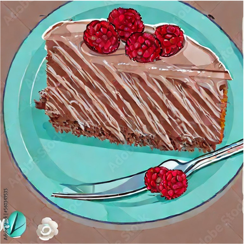 Himbeertorte mit Sahne und Kaffee