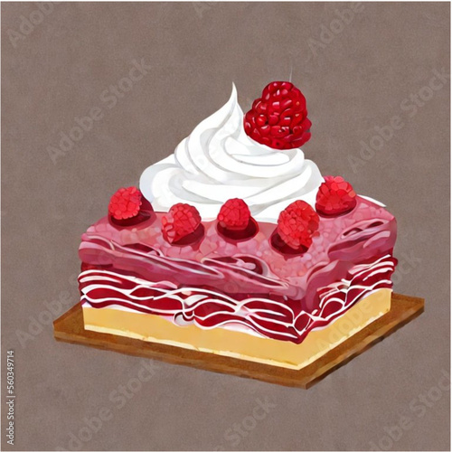 Himbeertorte mit Sahne und Kaffee