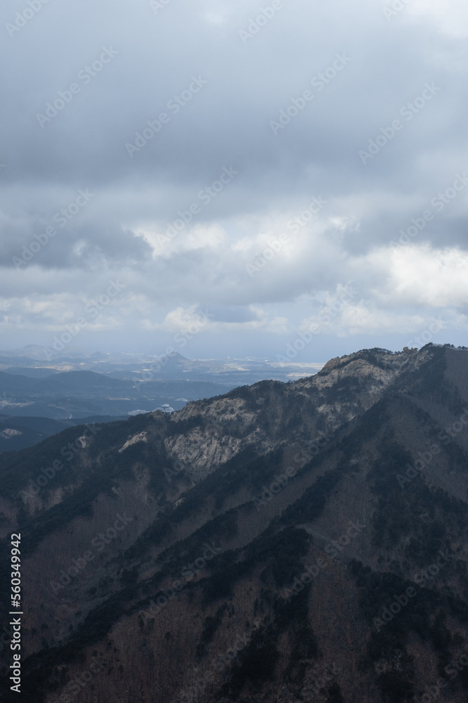 Cloudy landscape scene at Seoraksan National Park, South Korea