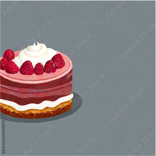 Himbeertorte mit Sahne und Kaffee